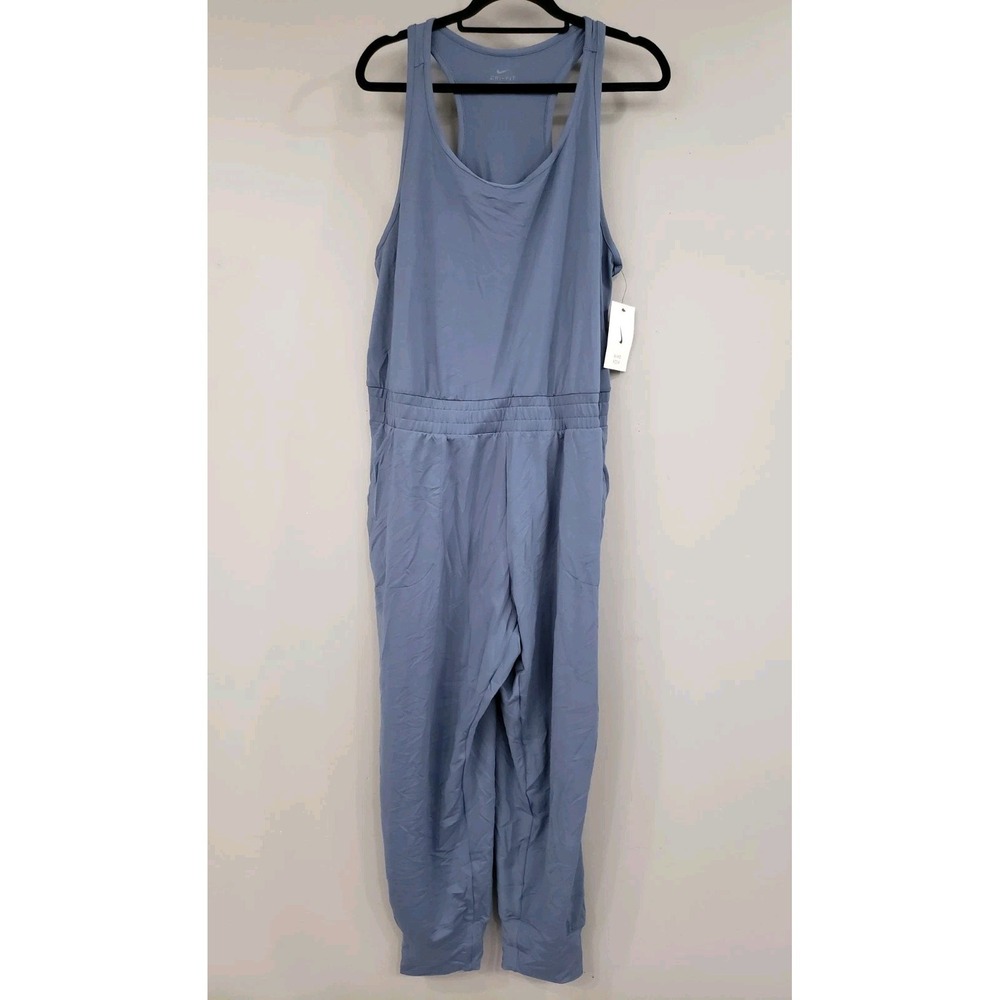 NWT Nike Yoga PLUS Dri-FIT Women's Infinalon Jumpsuit Size 1X $115 DUSTY BLUE